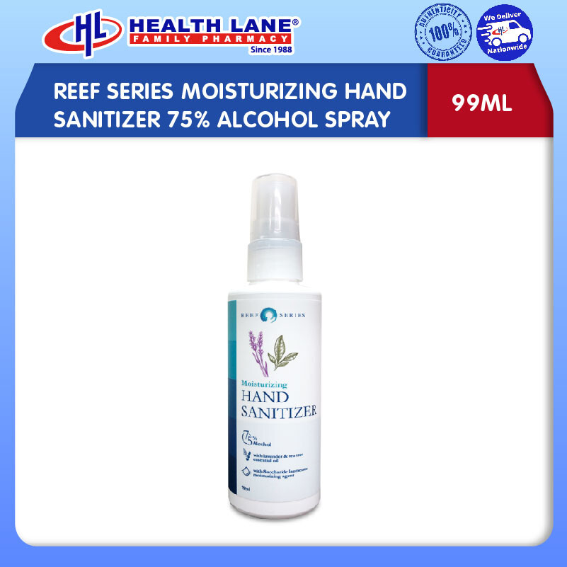 REEF SERIES MOISTURIZING HAND SANITIZER 75% ALCOHOL SPRAY 99ML